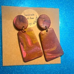 Polymer Clay Earrings “Raspberry Chocolate”